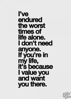... life but love changed it to knowing who has been missing from it...you