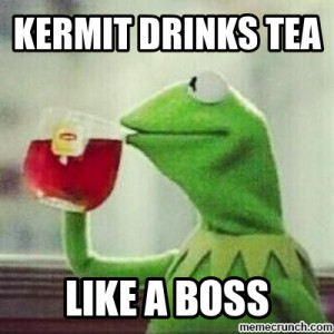 Kermit The Frog Drinking Tea Meme Generator