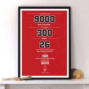 Michael Jordan quote, sports inspirational quote, motivational , print ...