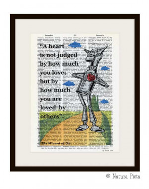 heart is not judged Wizard of Oz quote Tin Man dictionary print - on ...