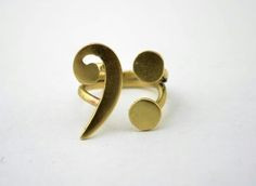 Bass clef, brass ring brass ring, bass clef, kind jewelri