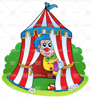 Cartoon Clown Circus Tent...