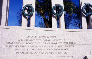 Gen. Eisenhower's D-Day quote engraved in the WWll Memorial granite ...