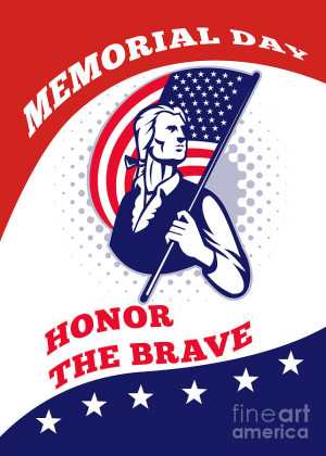 American Patriot Memorial Day Poster Greeting Card Digital Art