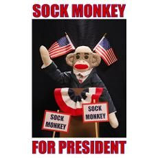 Sock Monkey for President wall art Poster