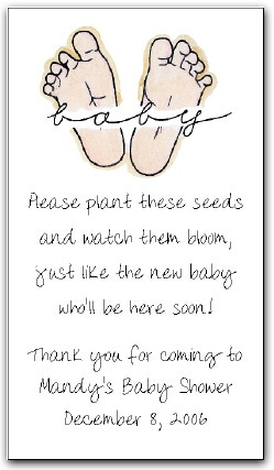 Seed or Tea Packets - Baby Feet Seed or Tea Packets