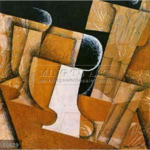 Hecho a mano juan gris bodegones abstracto pintura al óleo, el vidrio ...