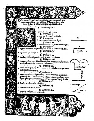 The first page of The Elements published in 1505. (This was the first ...