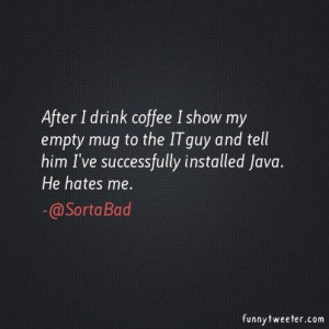 ... the IT guy and tell him I've successfully installed Java. He hates me