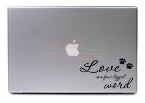 / Macbook - Love is a four legged word Apple logo - religious apple ...