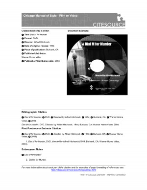 Chicago Style Bibliography Page Example