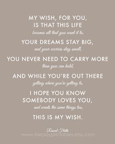 ... Gift Printable File Graduation Gift Rascal Flatts My Wish For You