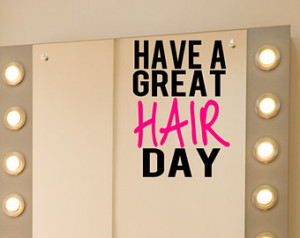salon mirror decal beautician viny l decal hair stylist gift good hair ...
