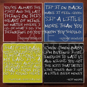 Set of 4 country quotes ceramic tile coasters by KatesCoasters, $10.00