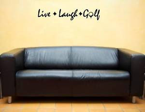 LIVE LAUGH GOLF Vinyl wall lettering sayings home decor quotes art
