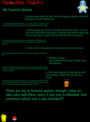 My Favorite Quotes and One-Liners!!!