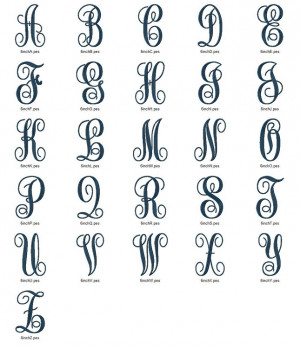 Home > Embroidery Fonts > Monogram Fonts > Large Fancy Curly Monogram ...