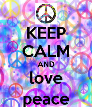 keep calm and love peace sign