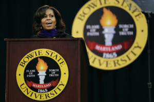 First lady Michelle Obama delivers the commencement speech during the ...