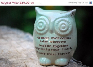 Owl Winnie the pooh quote on mint friendship by claylicious, $32.00