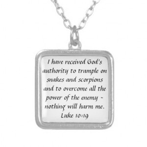 God's authority bible verse Luke 10:19 necklace
