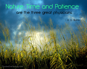 HG Bohn Nature time and Patience are the three great physicians