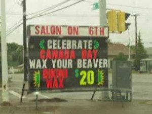 funny sign wax your beaver