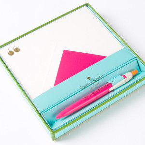 Pink Quotes Pen & Flat Correspondence Card Set by Kate Spade New York ...