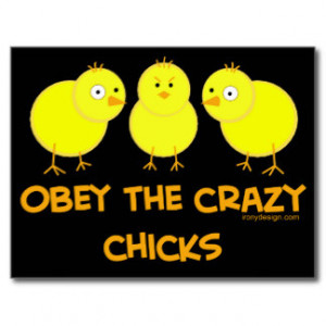Obey The Crazy Chicks Post Cards