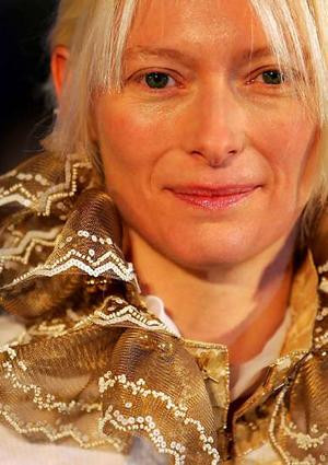 Tilda Swinton, who plays Jadis, The White Witch, arrives at the world ...