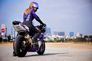 ... Biker Babe Is the best way to describe Stunt Rider Leah Peterson