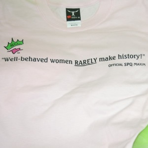 SPQ (Sweet Potato Queens) quote on a short sleeved T-shirt...