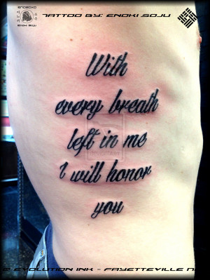 His And Her Tattoo Quotes Quote tattoo by enoki sojuby