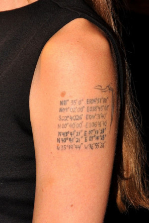 Tatuaże gwiazd, Angelina Jolie
