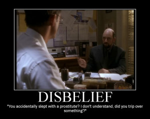 ... slept with a prostitute. sam seaborn, toby ziegler, the west wing