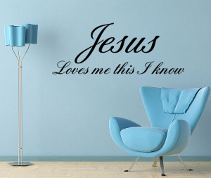 Details about Jesus Loves Me Baby Room Nursery Vinyl Wall quote Decal ...