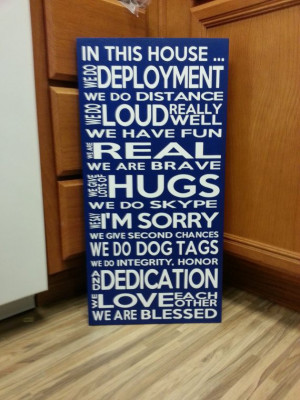 In This House Military ... Deployment ... Family Rules ... Vinyl wood ...