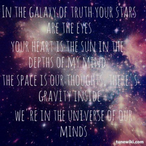 ... the universe of our minds. -- LyricArt for 