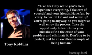 Tony Robbins Quote Live Life Fully