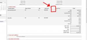 Product Detail List in Quotes