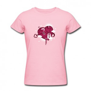 Pink open_your_heart-Heart with lock and key Women's T-Shirts