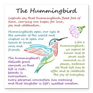 The Hummingbird Square Magnet