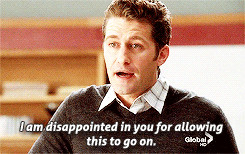 Will schuester disappointed