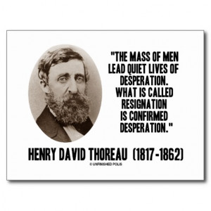 Thoreau Lead Quiet Lives Desperation Resignation Postcard
