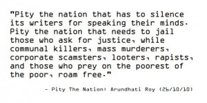 ... arundhati roy released earlier today the statement comes after roy