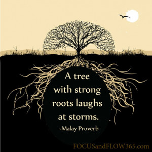 with strong roots laughs at storms