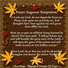 prayer against temptation more prayer catholicism direction menu ...