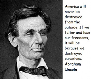 house divided cannot stand….. Abraham Lincoln 1857