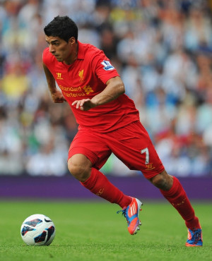 Luis Suárez in action for @Liverpool FC against West Brom #LFC