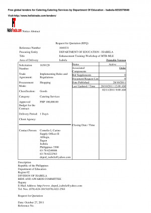 Catering Quotation Template Excel Picture